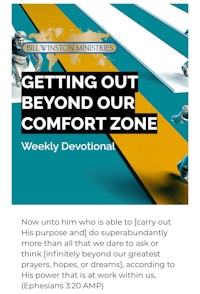 getting out beyond our comfort zone weekly devotional