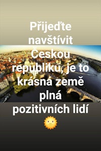 a picture of a city with the words prijete navvit ceskou to kraszna zem