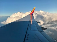 the wing of an airplane